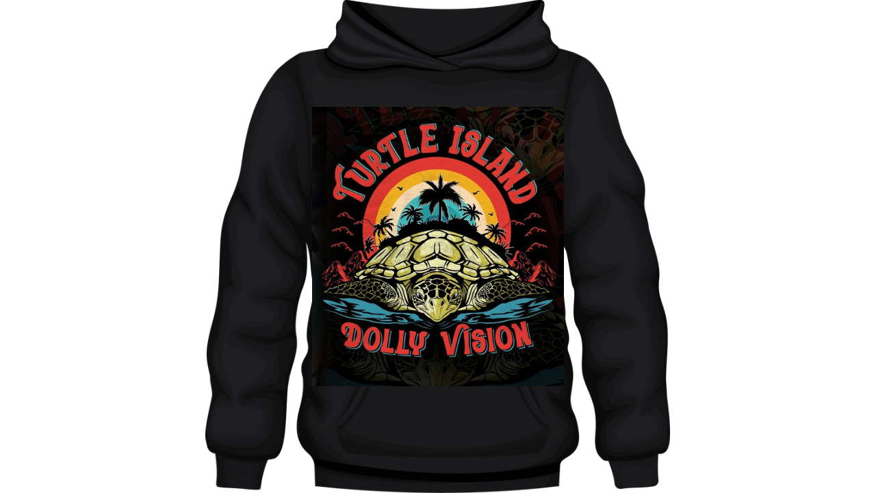 Official Dolly Vision Turtle Island graphic hoodie