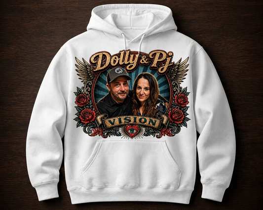 Official Dolly & Pj Vision graphic hoodie (WHITE)
