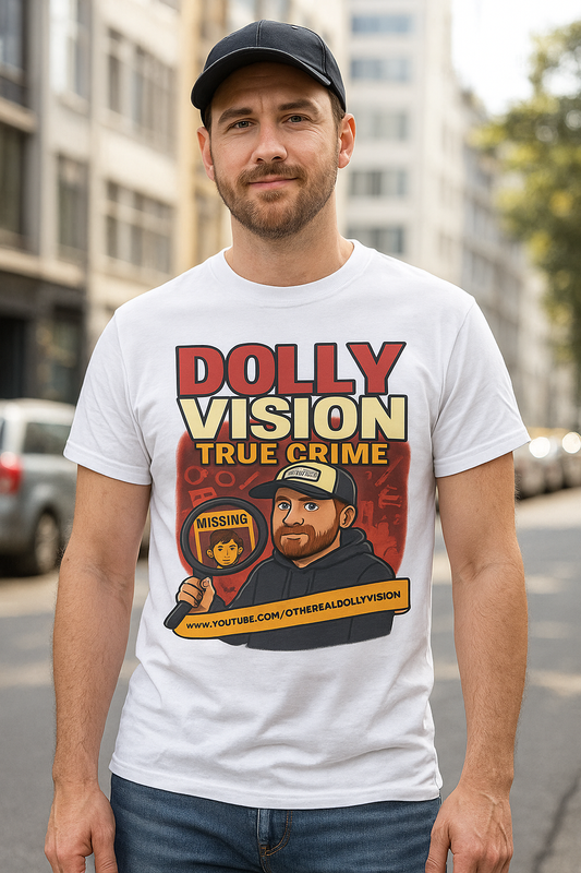 Dolly Vision True Crime youtube t-shirt in WHITE