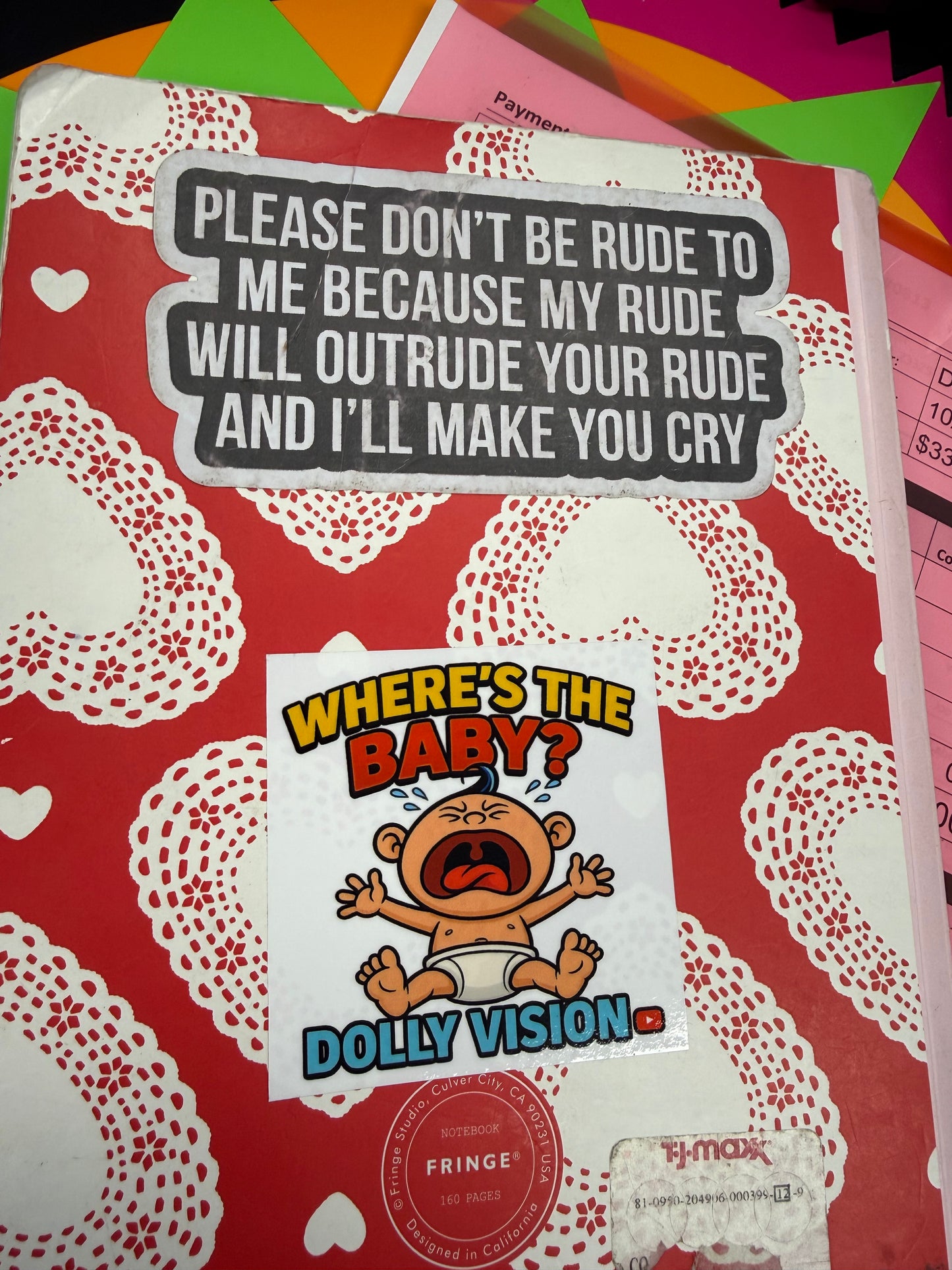 OFFICIAL DOLLY VISION WHERE’S THE BABY STICKERS 3”x3”