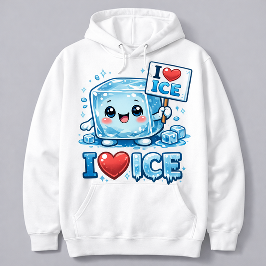 Official Dolly Vision i love ice White hoodie