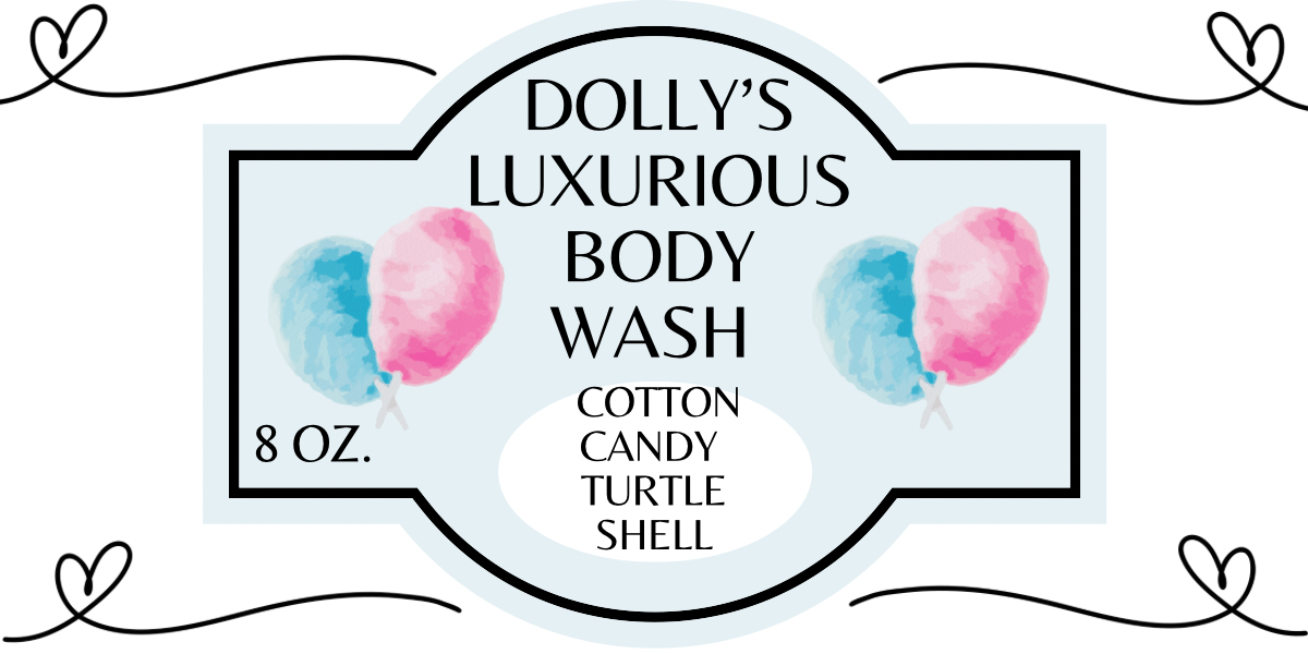 Dolly's Luxurious Body Wash- COTTON CANDY TURTLE SHELL