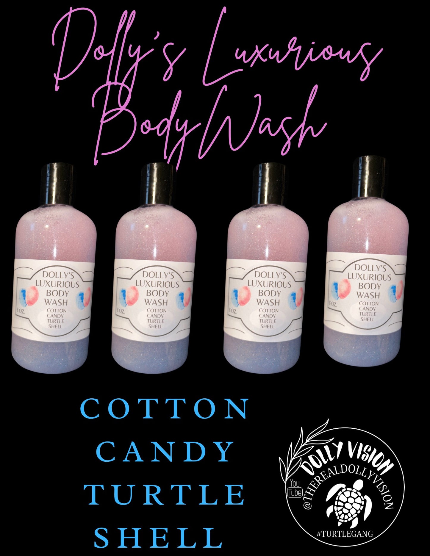 Dolly's Luxurious Body Wash- COTTON CANDY TURTLE SHELL